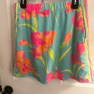 Gretchen Scott Designs Aqua Floral Mini Skirt